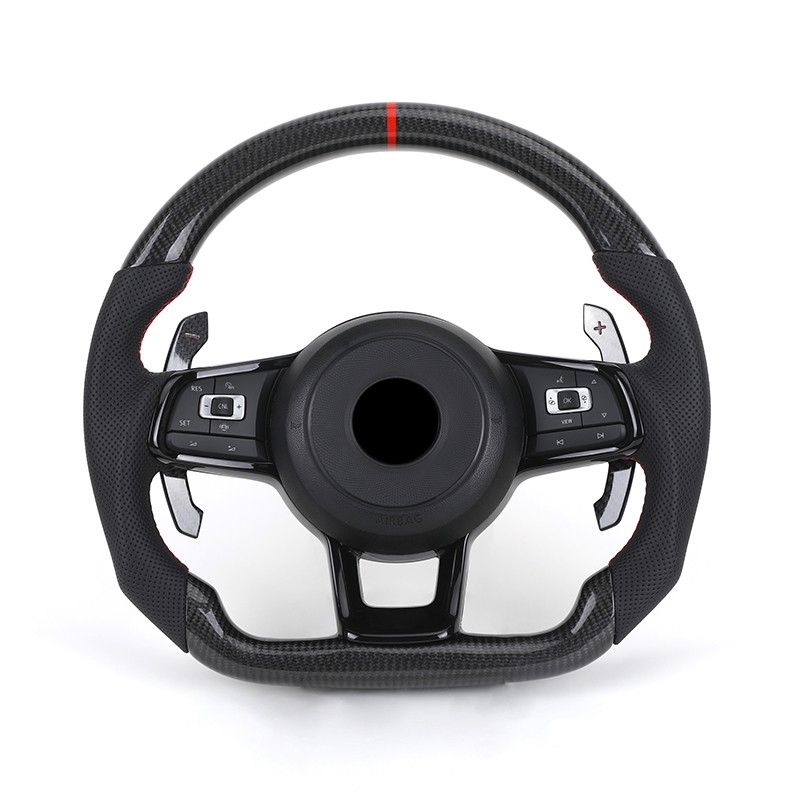 Volante in fibra di carbonio per VW Polo Golf R MK6 MK7 GTi